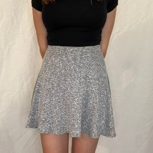 adorable heather grey knit circle mini skirt